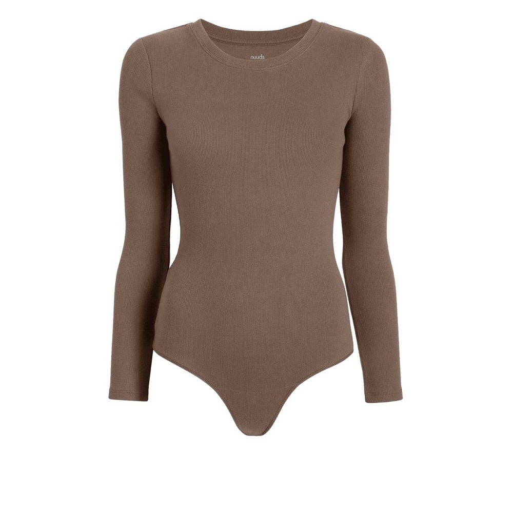 Mocha Ribbed Long Sleeve Bodysuit